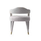 Manhattan Comfort Aspen Modern Tweed Upholstered Dining Armchair Silver Lining