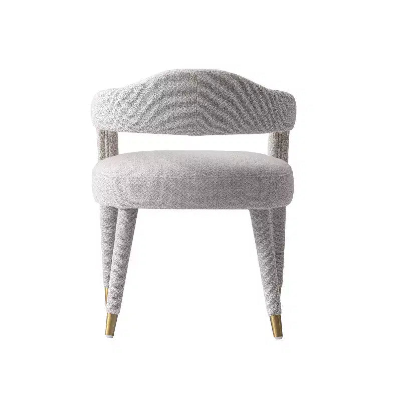 Manhattan Comfort Aspen Modern Tweed Upholstered Dining Armchair Silver Lining