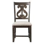 Sedia Stanford Wooden Swirl Back Marrone - Picket House Furnishings: Mid-Century Modern, Seduta Imbottita