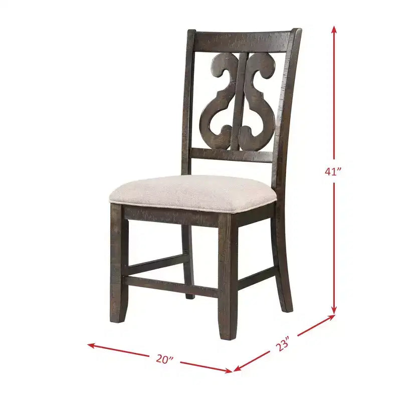 Sedia Stanford Wooden Swirl Back Marrone - Picket House Furnishings: Mid-Century Modern, Seduta Imbottita
