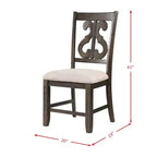Sedia Stanford Wooden Swirl Back Marrone - Picket House Furnishings: Mid-Century Modern, Seduta Imbottita