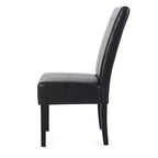 Christopher Knight Home Set of 2 Pertica Faux Leather Upholstered T Stitch Dining Chairs Midnight Black/Espresso