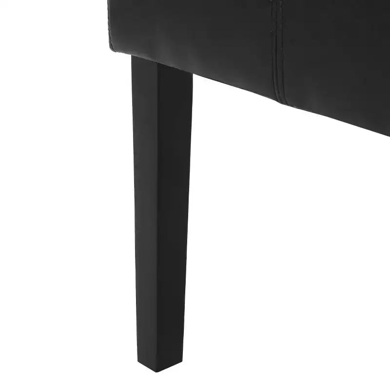 Christopher Knight Home Set of 2 Pertica Faux Leather Upholstered T Stitch Dining Chairs Midnight Black/Espresso