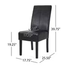 Christopher Knight Home Set of 2 Pertica Faux Leather Upholstered T Stitch Dining Chairs Midnight Black/Espresso