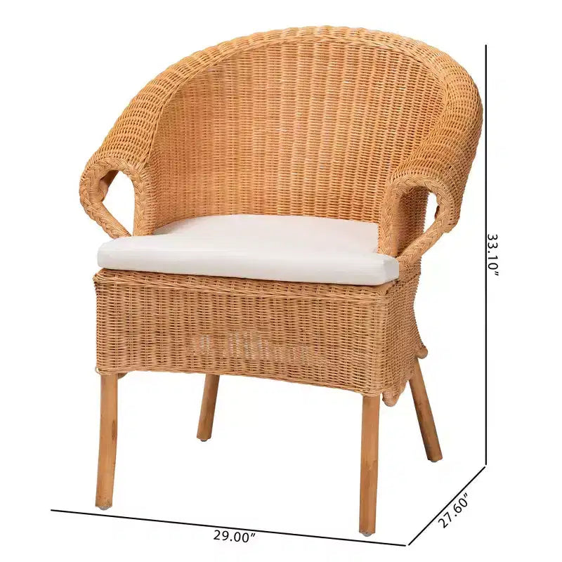 bali & pari Tamara Rattan Dining Chair Honey
