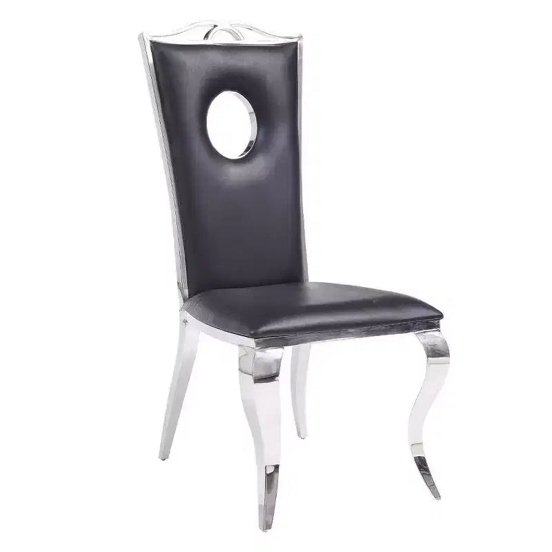 Acme Furniture Cyrene Dining Chairs Black Synthetic Leather/Stainless Steel