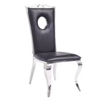 Acme Furniture Cyrene Dining Chairs Black Synthetic Leather/Stainless Steel