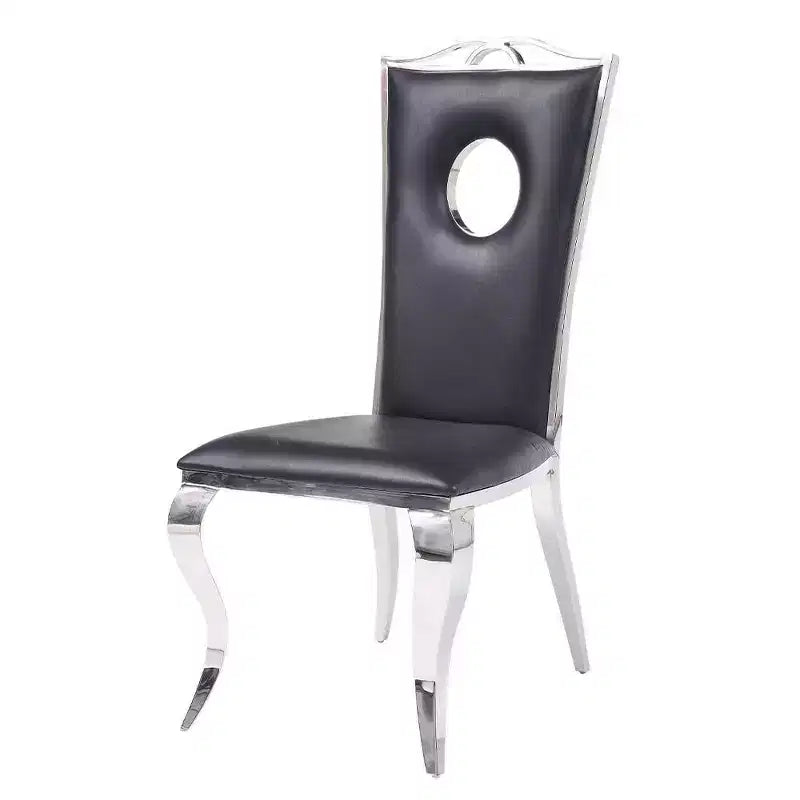 Acme Furniture Cyrene Dining Chairs Black Synthetic Leather/Stainless Steel