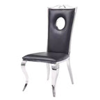 Acme Furniture Cyrene Dining Chairs Black Synthetic Leather/Stainless Steel