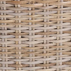 bali & pari Barossa Rattan and Mahogany Wood Dining Chair Kubu Gray/Rustic Taupe