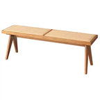 Buylateral Valentina Modern Rattan Solid Wood Dining Bench Light Walnut
