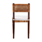 bali & pari Dameka Rattan and Wood Dining Chair Honey/White/Dark Brown