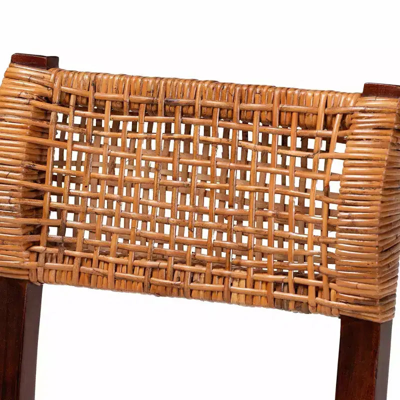bali & pari Dameka Rattan and Wood Dining Chair Honey/White/Dark Brown