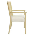 Christopher Knight Home Set of 2 Nolan Rubberwood Upholstered Dining Arm Chairs with Cane Webbing Beige/Light Ash