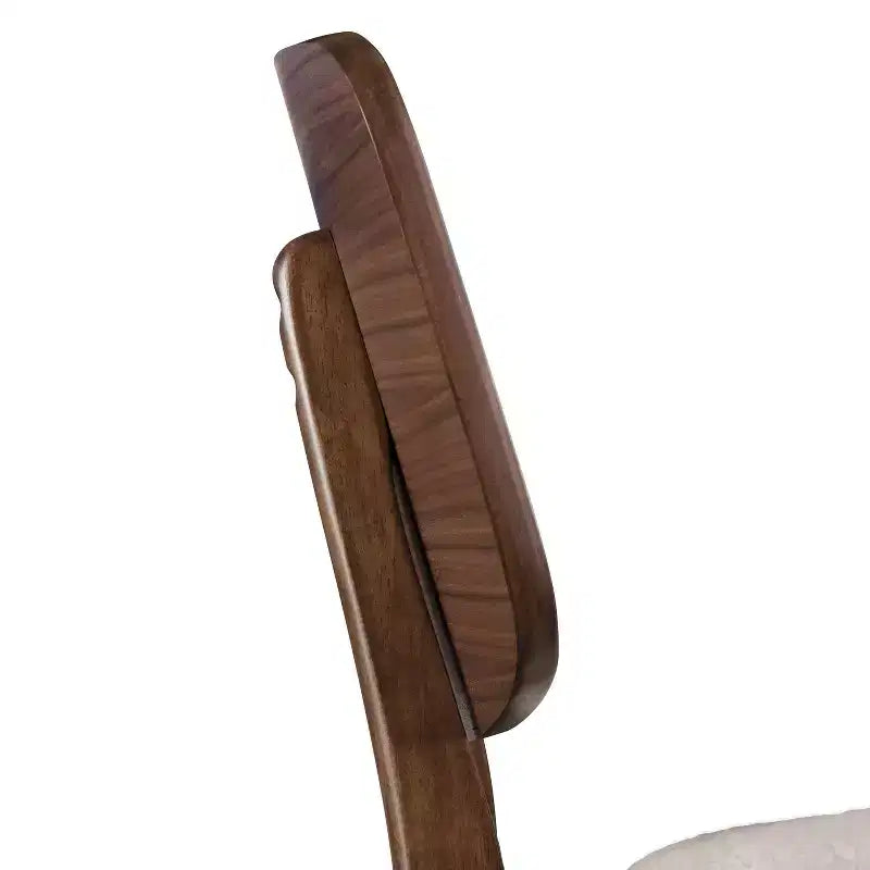 HOMES: Inside + Out Set of 2 Sandy Cove Mid-Century Modern Boucle Dining Chairs Walnut