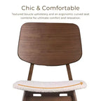 HOMES: Inside + Out Set of 2 Sandy Cove Mid-Century Modern Boucle Dining Chairs Walnut