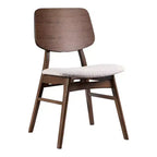 HOMES: Inside + Out Set of 2 Sandy Cove Mid-Century Modern Boucle Dining Chairs Walnut