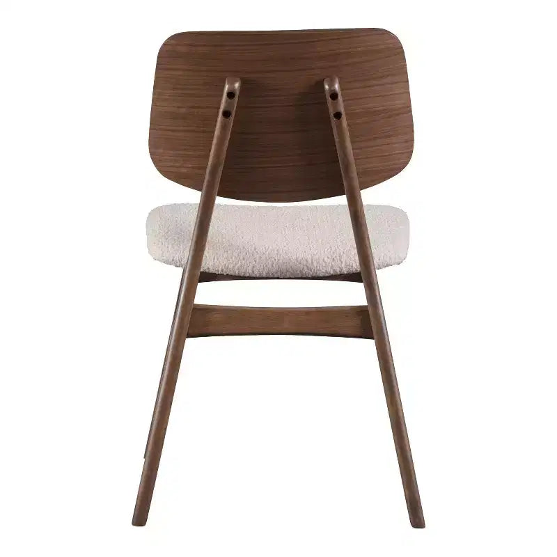 HOMES: Inside + Out Set of 2 Sandy Cove Mid-Century Modern Boucle Dining Chairs Walnut
