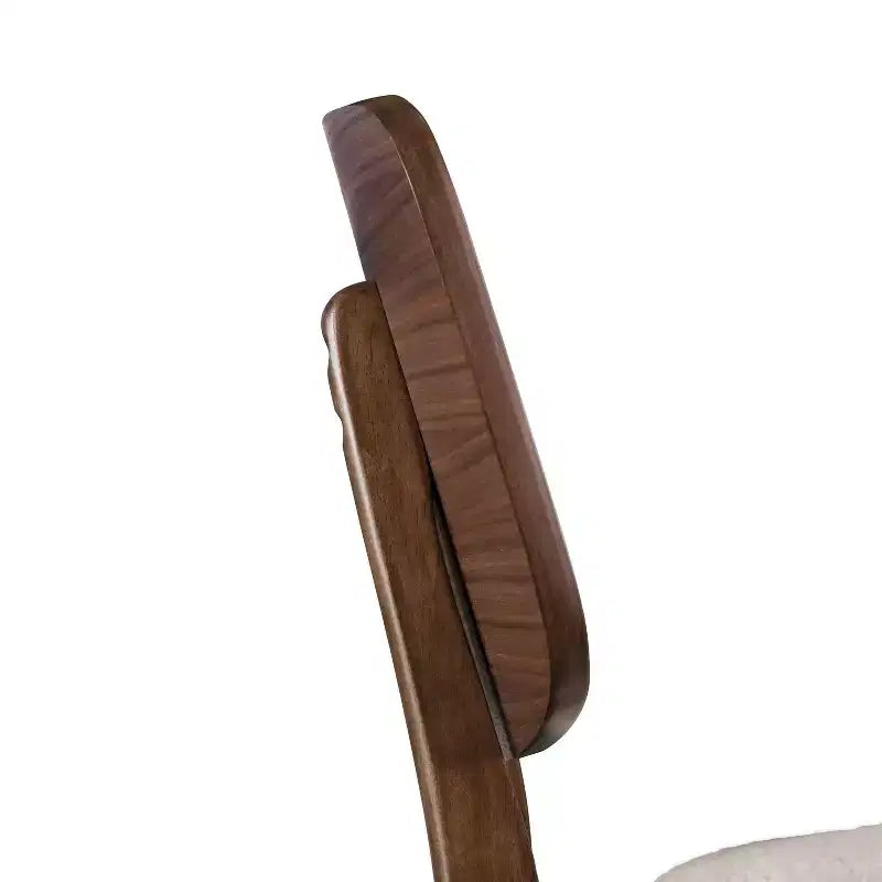 HOMES: Inside + Out Set of 2 Sandy Cove Mid-Century Modern Boucle Dining Chairs Walnut