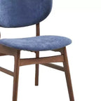 Acme Furniture Bevis Dining Chair Blue Fabric/Walnut Finish