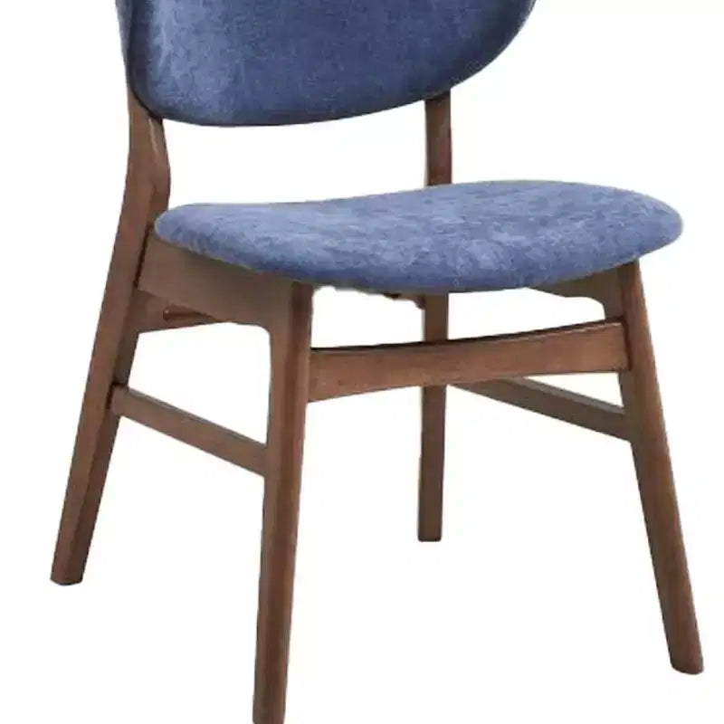 Acme Furniture Bevis Dining Chair Blue Fabric/Walnut Finish