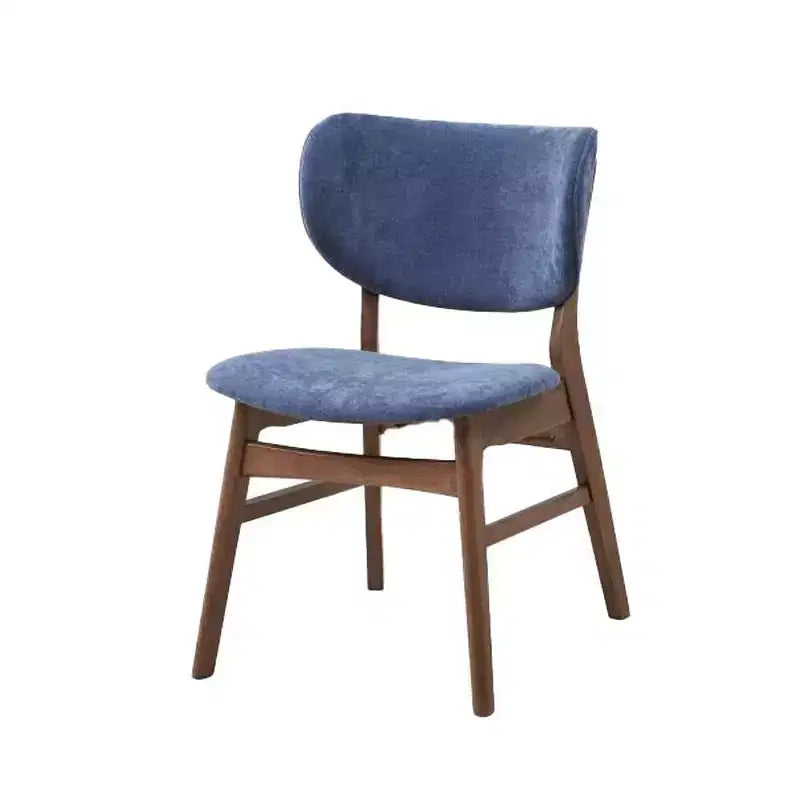 Acme Furniture Bevis Dining Chair Blue Fabric/Walnut Finish