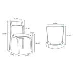 Set di 2 sedie da pranzo impilabili moderne imbottite in similpelle nera - Manhattan Comfort