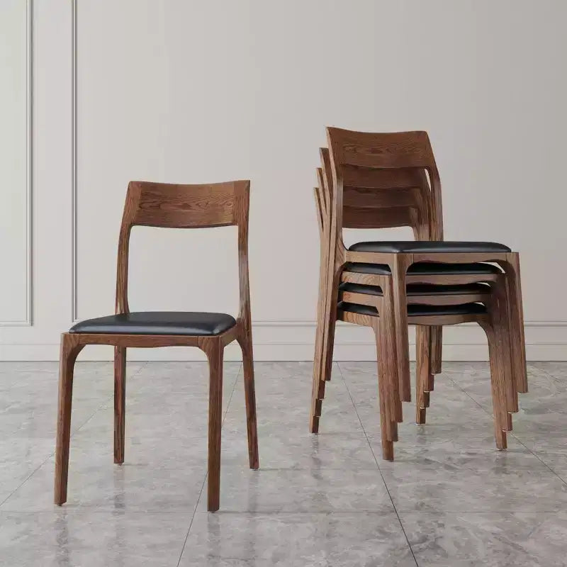 Set di 2 sedie da pranzo impilabili moderne imbottite in similpelle nera - Manhattan Comfort