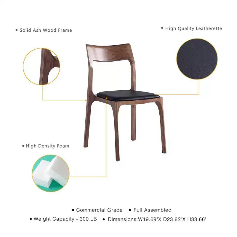 Set di 2 sedie da pranzo impilabili moderne imbottite in similpelle nera - Manhattan Comfort