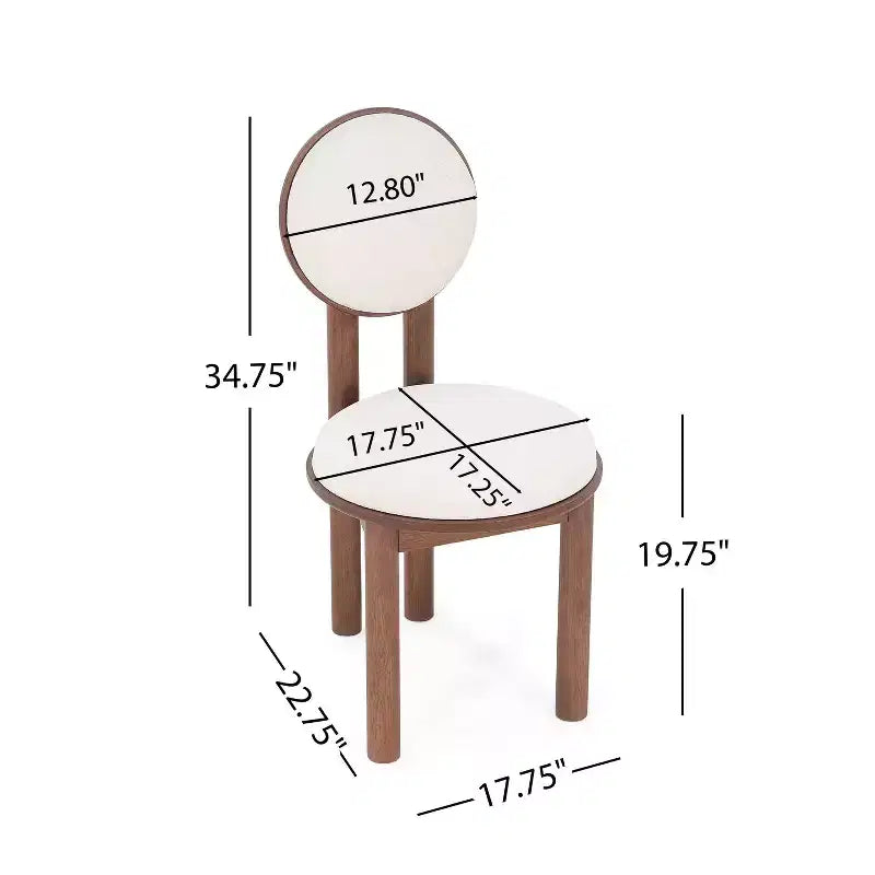 Christopher Knight Home Set of 2 Eliza Contemporary Upholstered Rubberwood Armless Dining Chairs Walnut/Beige