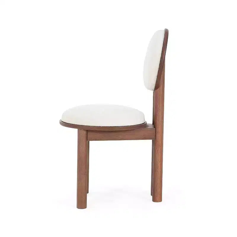 Christopher Knight Home Set of 2 Eliza Contemporary Upholstered Rubberwood Armless Dining Chairs Walnut/Beige