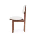 Christopher Knight Home Set of 2 Eliza Contemporary Upholstered Rubberwood Armless Dining Chairs Walnut/Beige