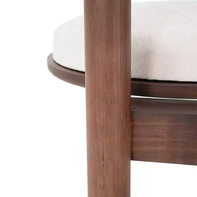 Christopher Knight Home Set of 2 Eliza Contemporary Upholstered Rubberwood Armless Dining Chairs Walnut/Beige