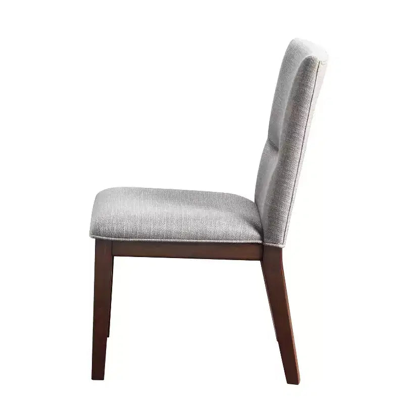 Set of 2 18" Amalie Side Chairs Beige - Steve Silver Co.: Mid Century Modern, Walnut Finish, Polyester Upholstery