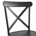 Crosley Camille 4pc Metal Dining Chair Set Matte Black: Steel Frame, X-Back Design, 250lb Capacity