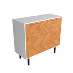 Manhattan Comfort Liam Mid - Century Modern 4 Shelf Sideboard White/Wood