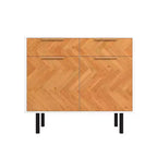 Manhattan Comfort Liam Mid - Century Modern 4 Shelf Sideboard White/Wood