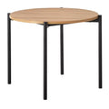 Lifestorey Jari Mid Century Modern Round Dining Table Oak/Black