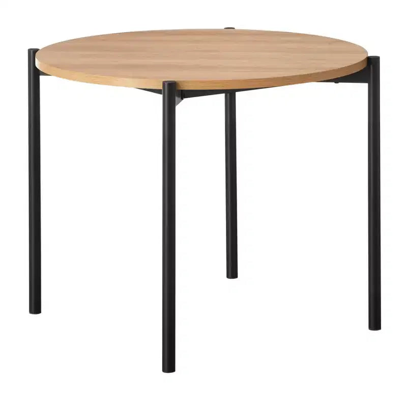 Lifestorey Jari Mid Century Modern Round Dining Table Oak/Black