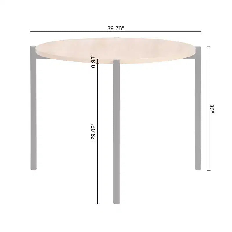 Lifestorey Jari Mid Century Modern Round Dining Table Oak/Black