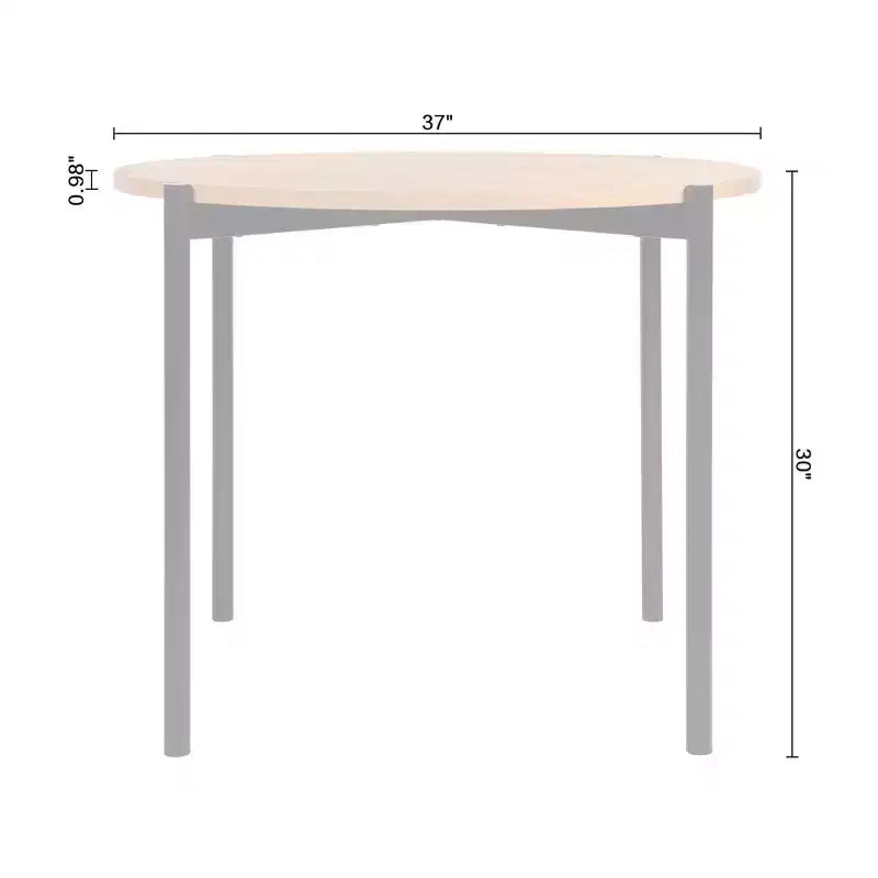 Lifestorey Jari Mid Century Modern Round Dining Table Oak/Black