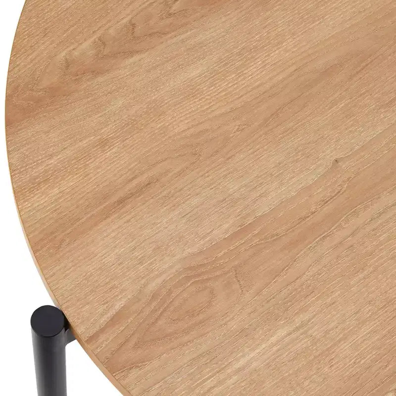 Lifestorey Jari Mid Century Modern Round Dining Table Oak/Black