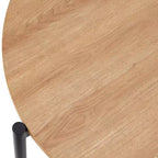 Lifestorey Jari Mid Century Modern Round Dining Table Oak/Black