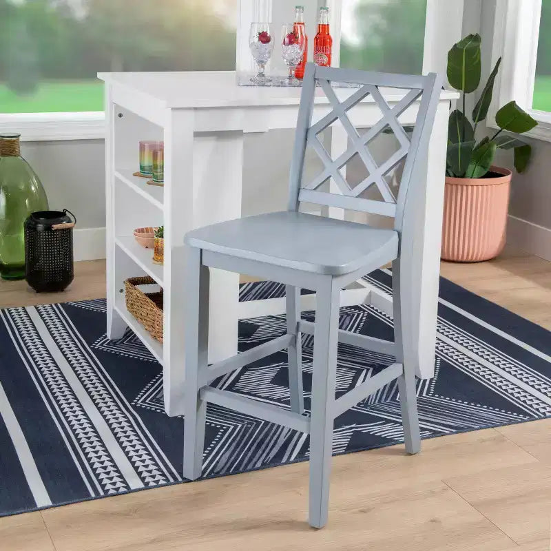 Powell 3 pz Shelby Set da pranzo salvaspazio altezza bancone grigio