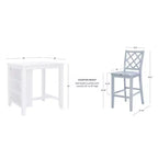 Powell 3 pz Shelby Set da pranzo salvaspazio altezza bancone grigio