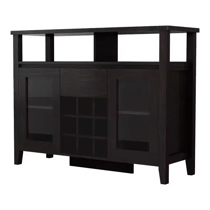 Farzon Transitional 9 Bottle Storage Buffet Server Espresso - miBasics