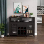 Farzon Transitional 9 Bottle Storage Buffet Server Espresso - miBasics