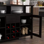 Farzon Transitional 9 Bottle Storage Buffet Server Espresso - miBasics