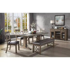 78" Raphaela Dining Table Weathered Cherry Finish - Acme Furniture