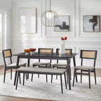 Lifestorey 6pc Whitney Rectangular Dining Set Black